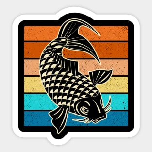 Koi Fish - Retro Sunset Sticker